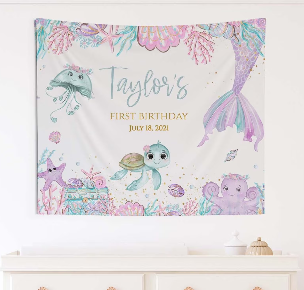 Mermaid Birthday Backdrop