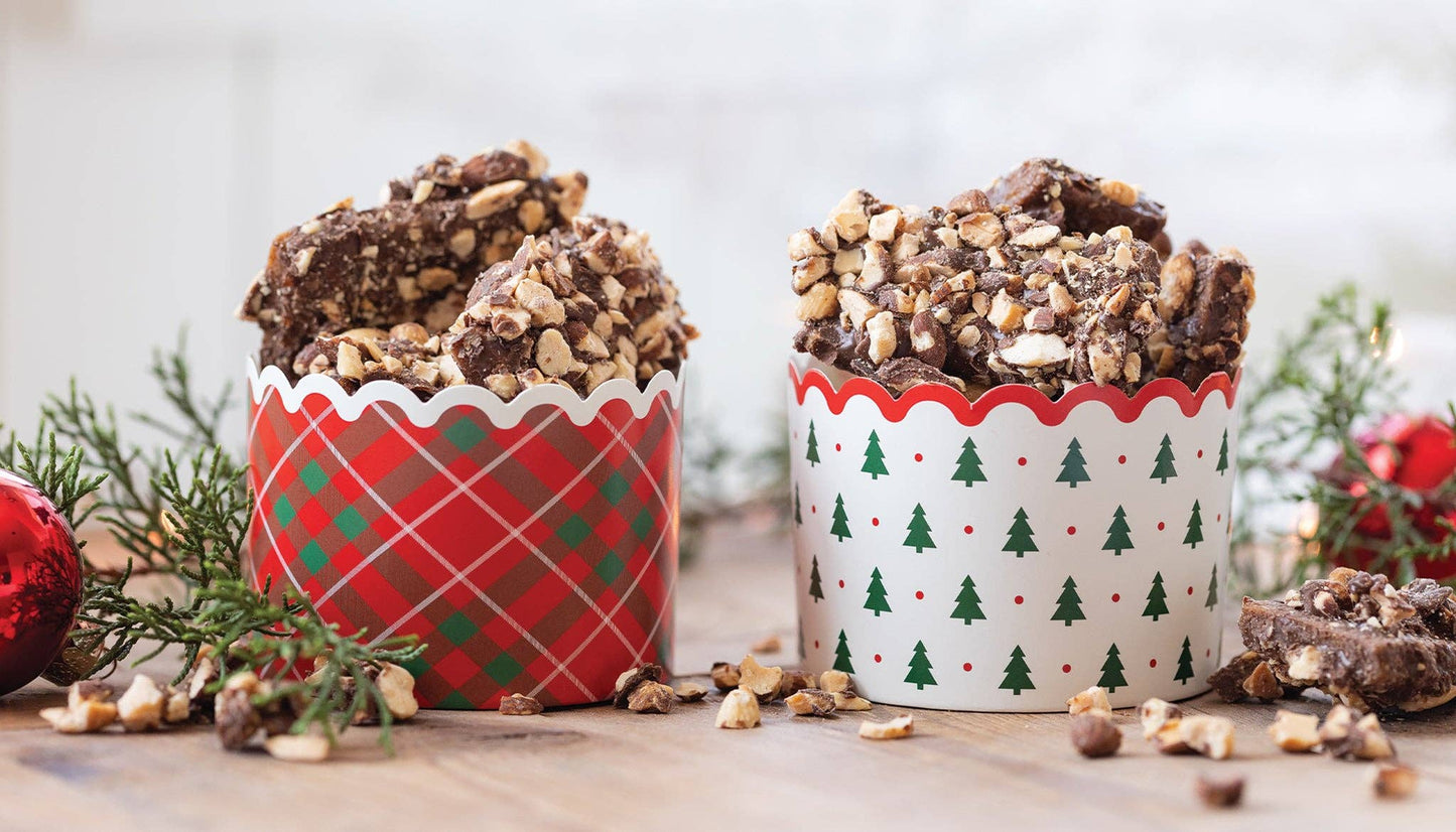 Christmas Tree Plaid Jumbo Food Cups (40 pcs)