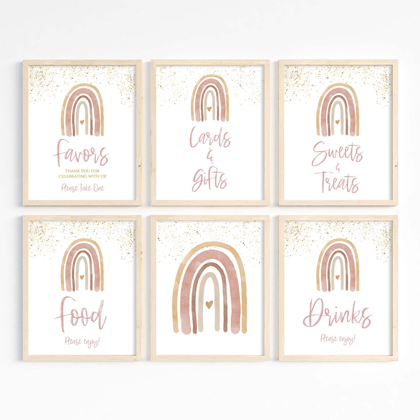 Rainbow - Set of 6 Party Signs
