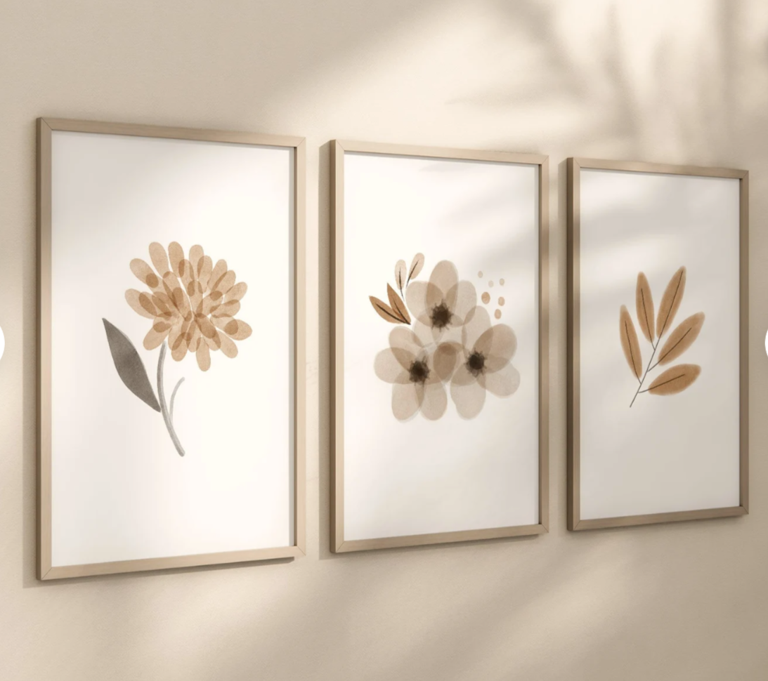 Nude Floral Art Prints