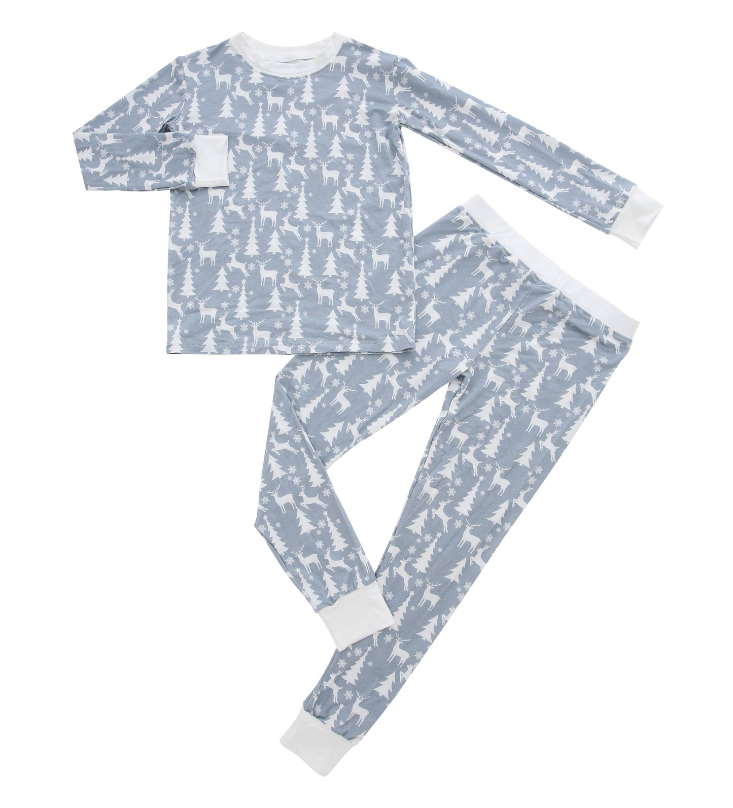 White Christmas Bamboo Toddler Pajama Set