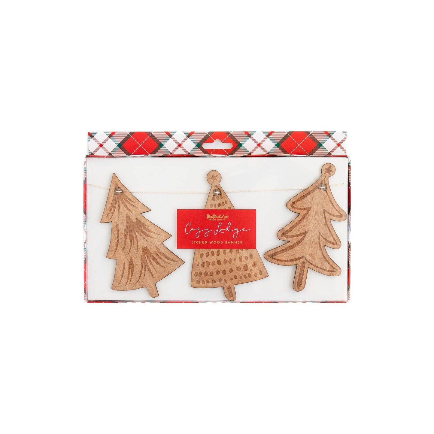 Cozy Lodge Wood Tree Banner
