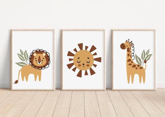 Safari Sun - Set of 3 Prints