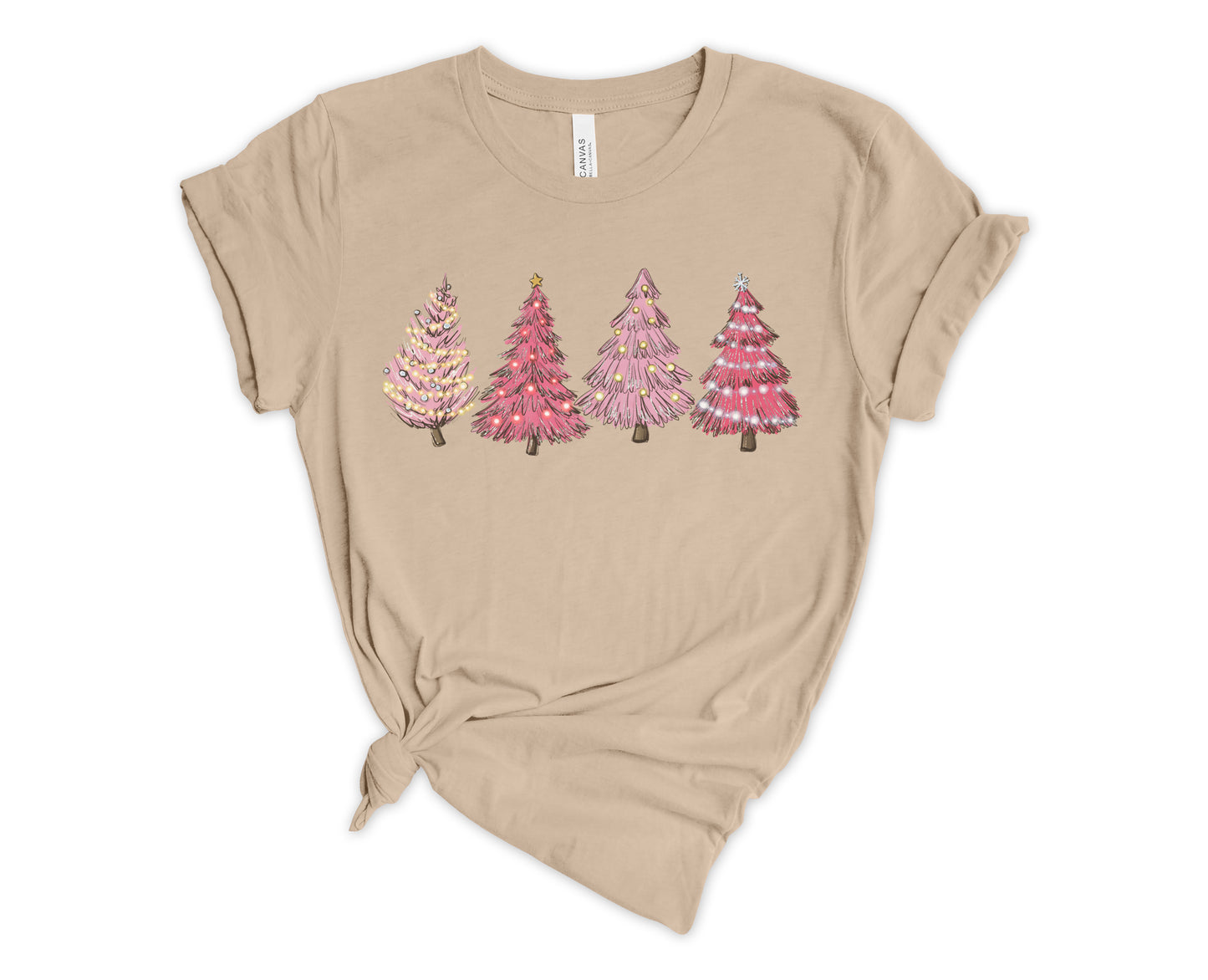 Pink Christmas Trees Graphic T-Shirt
