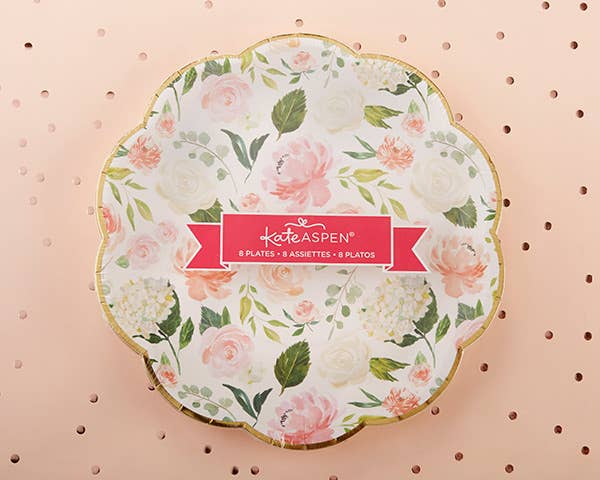 Floral 9 in. Paper Plates (Set of 8)
