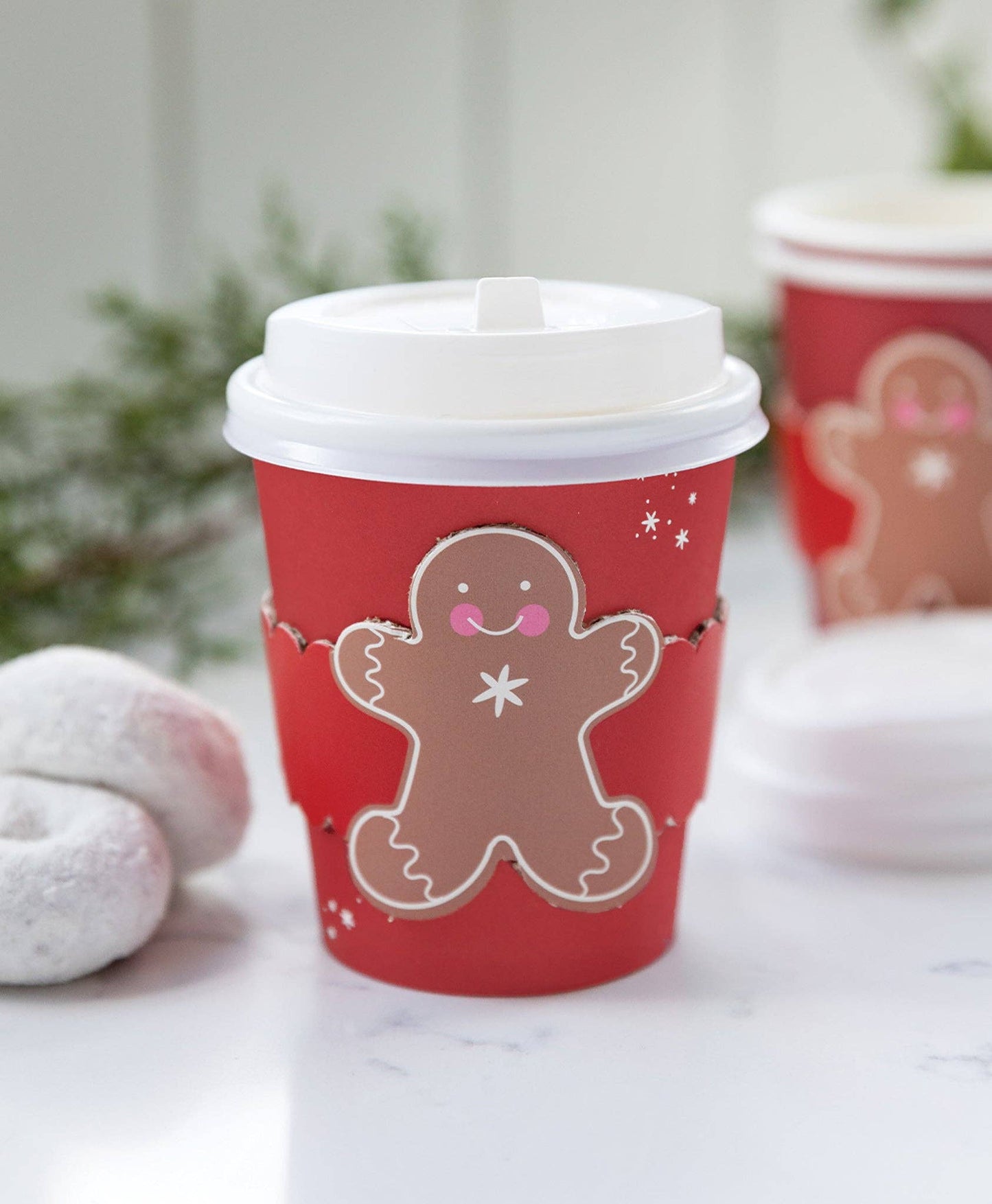 Gingerbread Man Cozy To-Go Cups - 8 pack