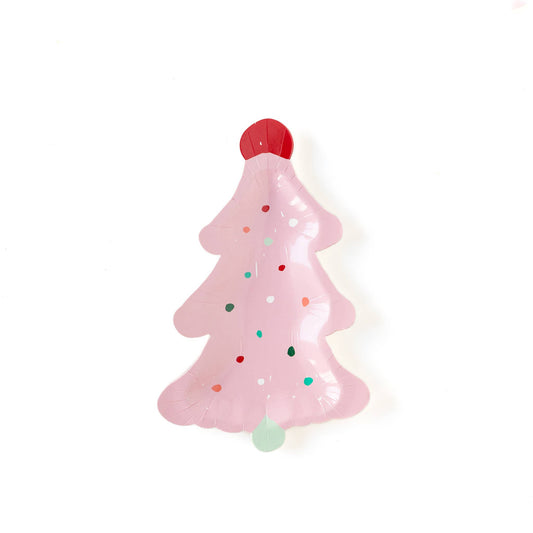 Oui Party Christmas 7" Frosting Tree Plates - set of 8